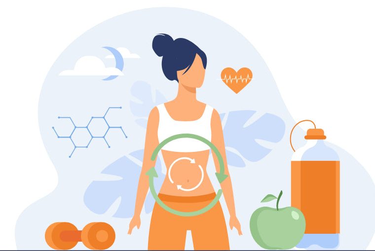 Kadın sağlığını destekleyen probiyotik içeren yoğurt ve taze meyvelerle hazırlanmış sağlıklı bir kahvaltı tabağı.