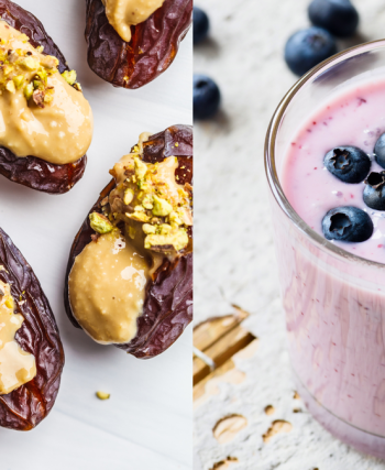 Badem, ceviz, kuru kayısı ve taze meyvelerle hazırlanmış sağlıklı şekersiz atıştırmalık tabağı.