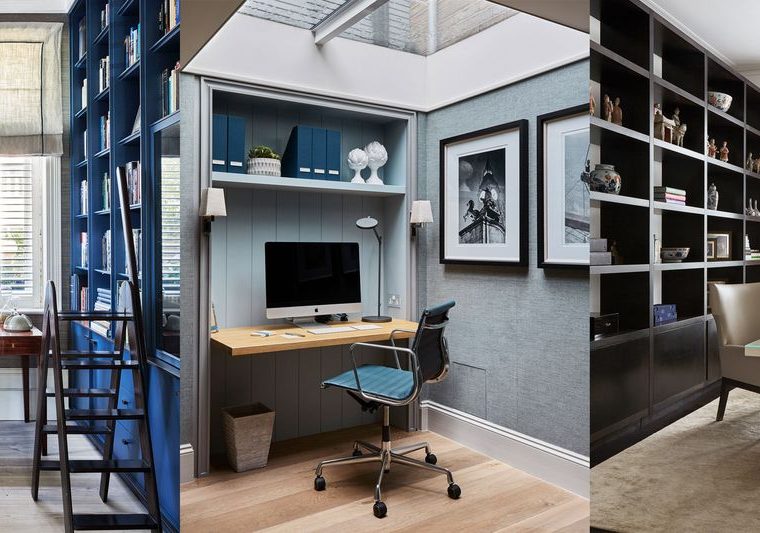 Aydınlık ve düzenli bir ev ofis masası, bilgisayar, not defteri ve düzenleyici kutularla çalışma alanı.