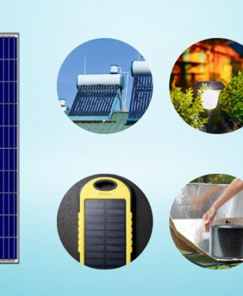 Evin çatısındaki güneş panellerinden enerji alan, mutfakta ekranında güneş sembolü görünen buzdolabı ve tezgâh üzerindeki küçük güneş enerjili ev aletlerinin yer aldığı modern bir mutfak sahnesi.