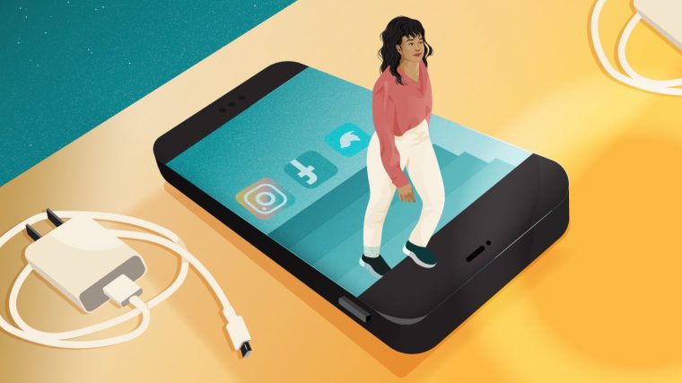 Doğada yürüyen veya kitap okuyan, telefon ve sosyal medyadan uzak bir kişi.