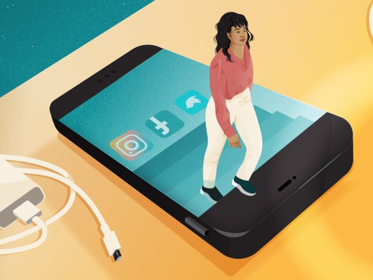 Doğada yürüyen veya kitap okuyan, telefon ve sosyal medyadan uzak bir kişi.